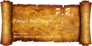 Panyi Róbert névjegykártya